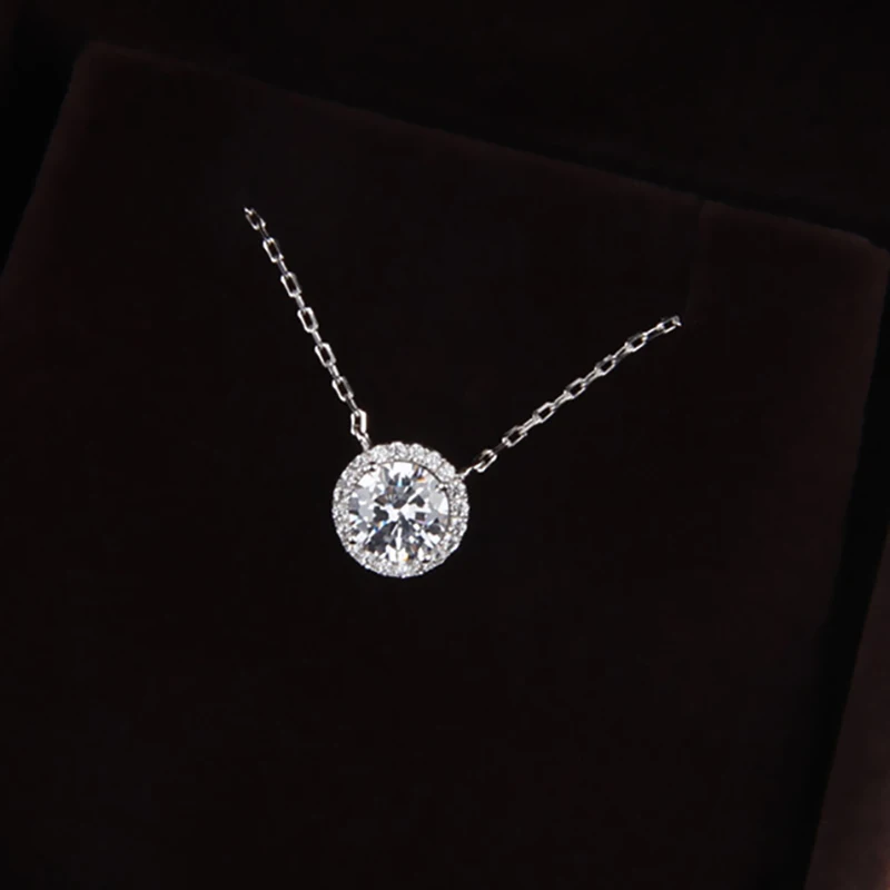BOEYCJR серебро 925 пробы 0 5/1/1. 2/2ct F цвет Moissanite VVS обручальное свадебное ожерелье для
