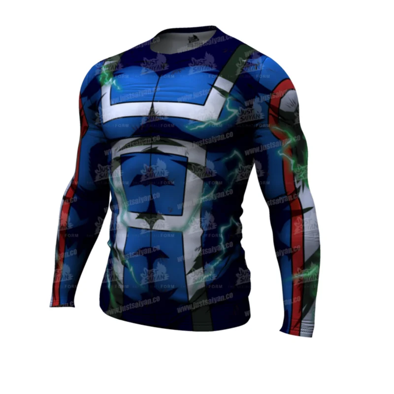 

Autumn New Cartoon Printing Quick Dry Running T Shirt Men Fitness Tight Sport Tops Gym Bodybuilding Men's Compression Jerseys