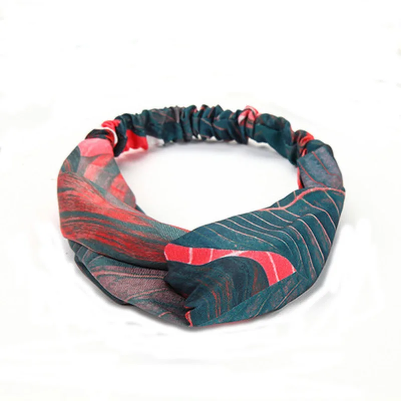 

1PCS Bohemian Style Hairbands Women Headband Vintage Cross Knot Elastic Hair Bands Soft Solid Girls Hairband Hair Accessories