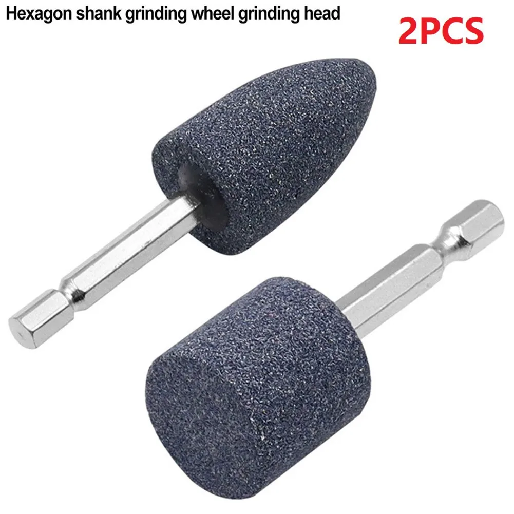

2pcs Grinding Head Hexagonal Shank Grinding Wheel Sharpening Head Portable Grinding Drill Tool For Jade Ceramic Glass