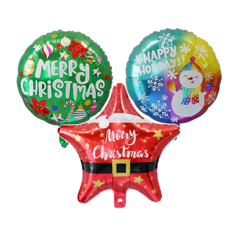 Рождественский воздушный шар с алюминиевой волной гелием Рождество снеговик Дед