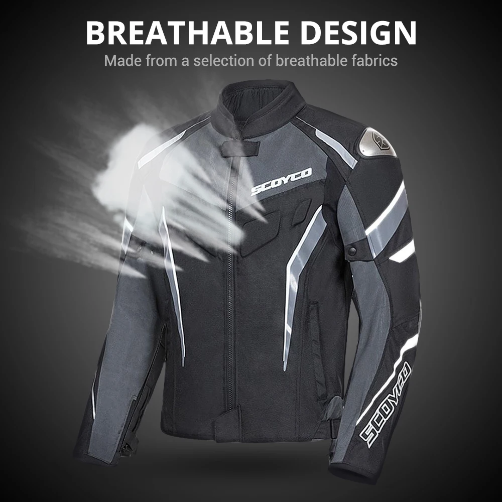 Летняя мотоциклетная куртка SCOYCO + мотоциклетные брюки дышащая модель защитная