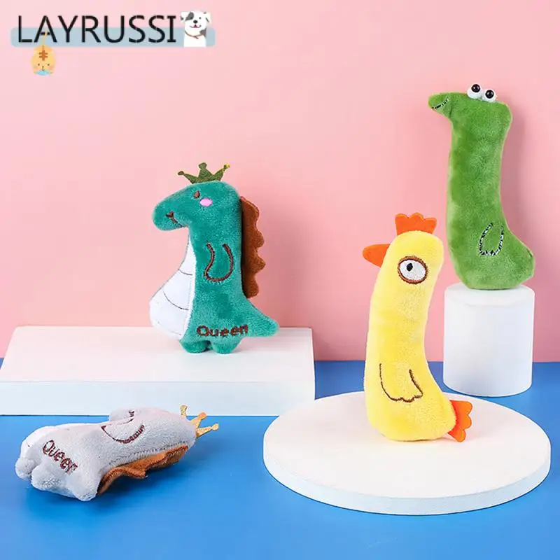 

LAYRUSSI Cat Food Supplies Cat Plush Toys With Cat Mint Pet Toys Animal Shape Plush Pet Puppy Squeaky Chew Bite Resistant Toy