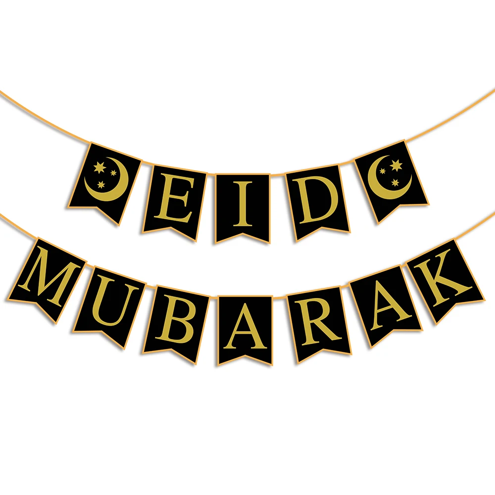 

ИД Мубарак баннеры-Декорации для вечеринки Photo Booth баннеры Луна овсянка гирлянды из флажков-2 веревки