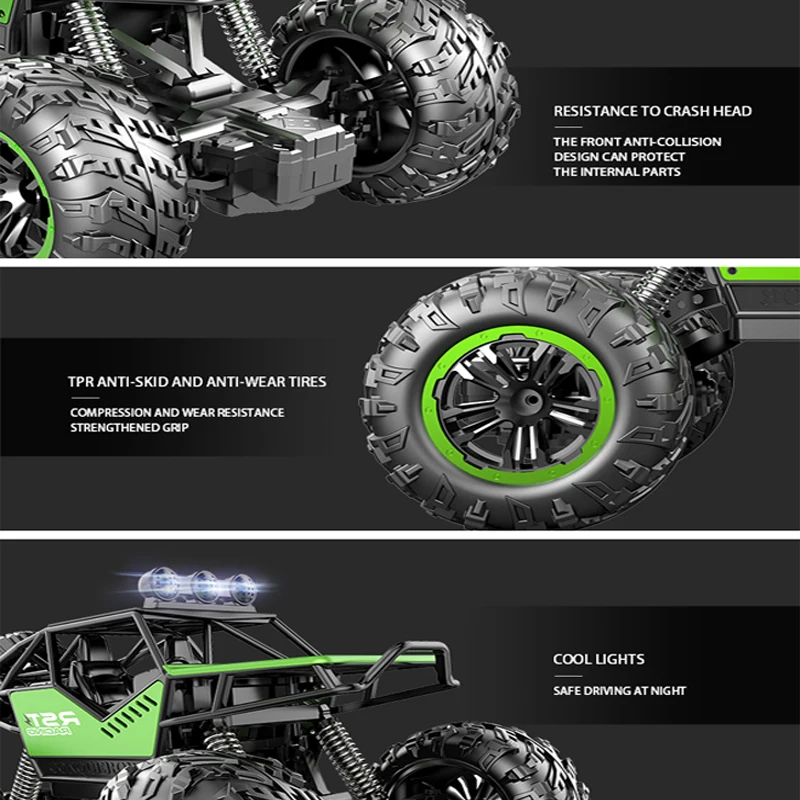 1:18 Alloy RC Car 20KM/H 4WD Remote Control High Speed Vehicle 2.4Ghz Electric Toys Monster Truck Buggy Off-Road Foy Boy | Игрушки и