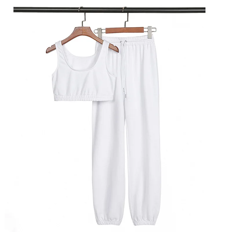 

Summer Sportwear Yoga Set Women Gym Set Crop Top and Pants Two Piece Set lounge wear Jogger Suit Sportwear Gym Outfits