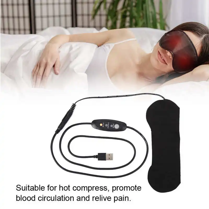 

New Temperature Control Heating Steam Cotton Eye Mask USB Electric Eye Massager Eye Patch Heated Pad for Improve Rest Sleep