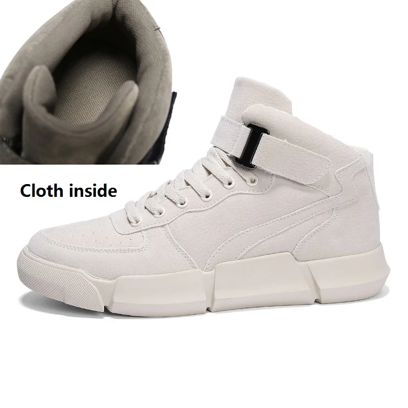 Cloth inside Мужская повседневная обувь; коллекция года; зимняя Дизайнерская обувь; теплые ботинки; мужские высокие кроссовки с мехом В Стиле Хип-хоп; Брендовые мужские кроссовки для взрослых - Цвет: Cloth inside
