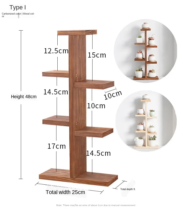

Multi-layer Solid Wood Desktop Flower Stand Indoor Small Flower Stand Green Flower Frame Decoration Living Room Window Pot Rack