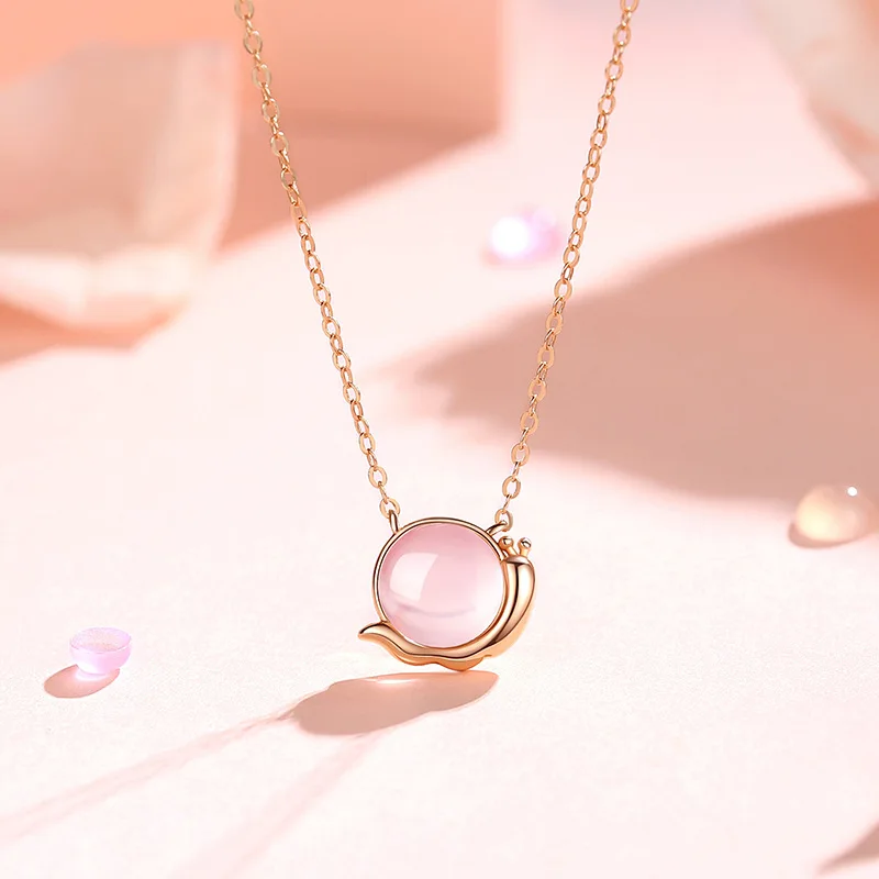 

S925 Sterling Silver Creative Snail Necklace Female Cute Girl Heart Pendant Niche Original Design Clavicle Chain