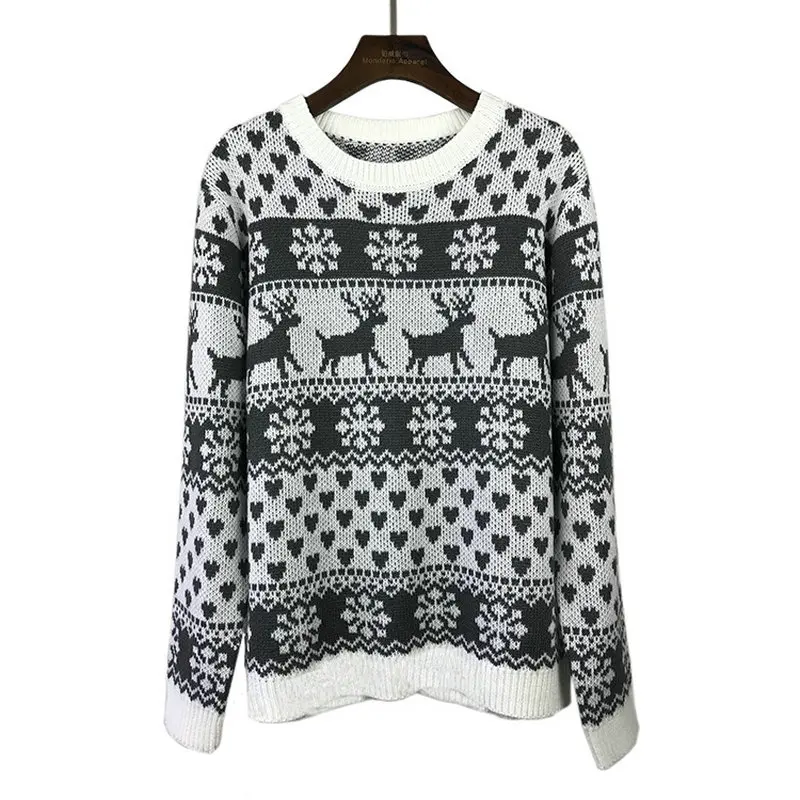 Женский свитер Зимний Рождественский с длинным рукавом в европейском и