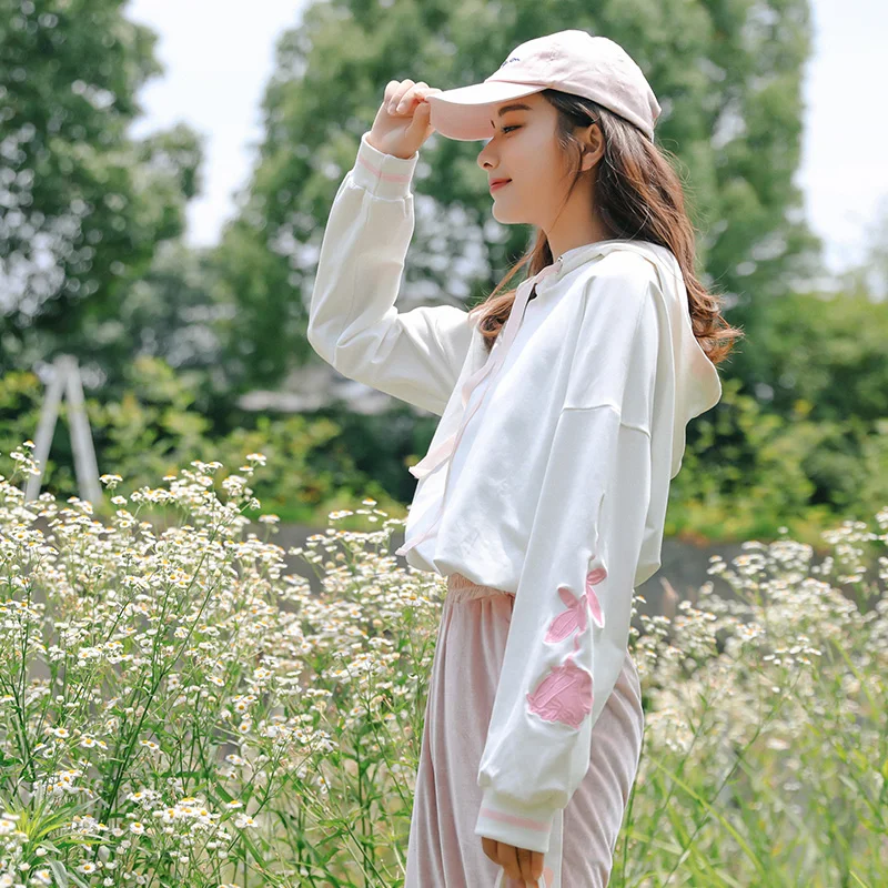 Женский винтажный милый свитшот с розой свободный свитер женский корейский