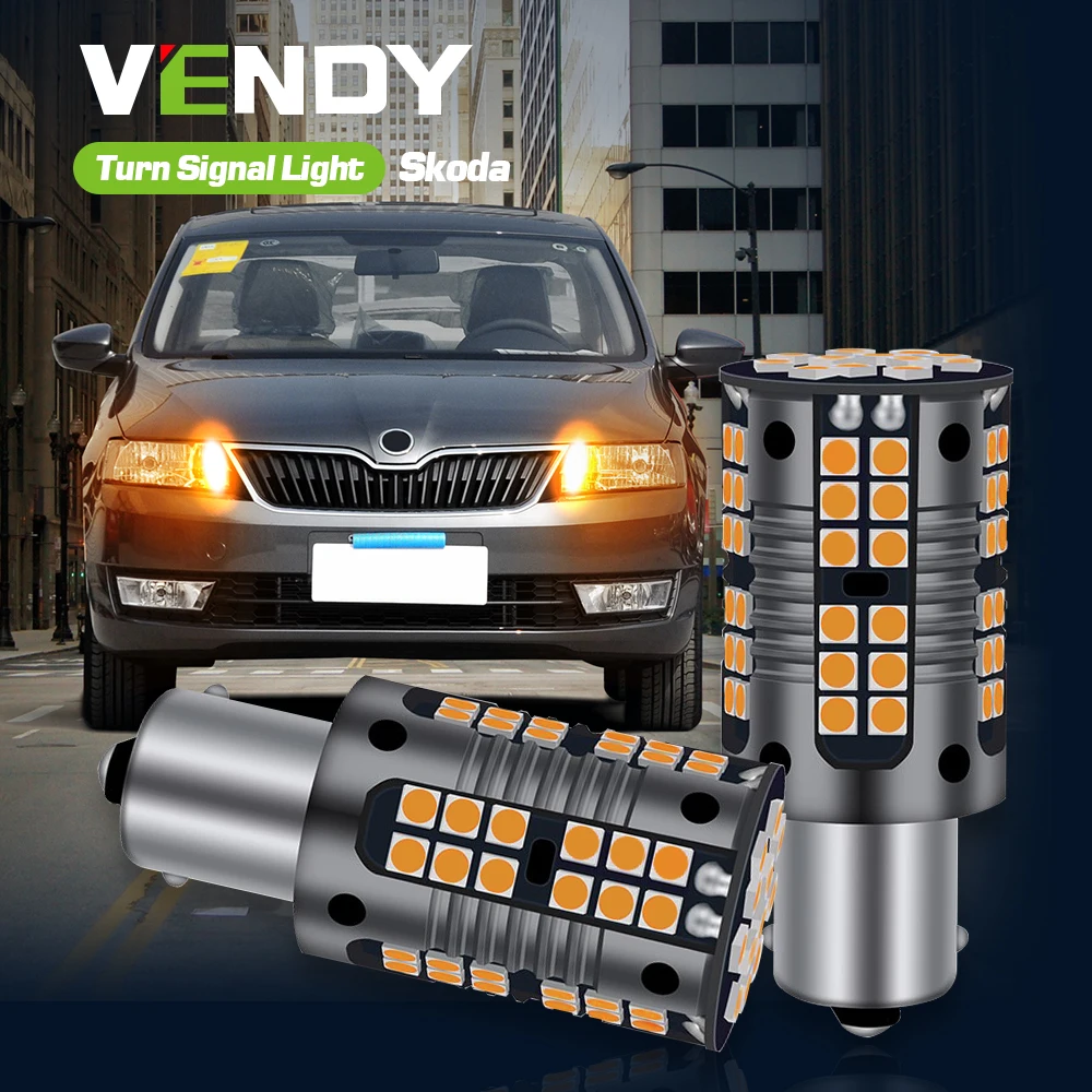 2 шт. светодиодсветильник лампа Canbus PY21W BAU15S для Skoda Fabia MK1 MK2 Octavia 1 Rapid 2011-2019 Superb 2001-2007 |