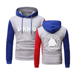 NEW  Men Spring Autumn Odin Viking Valhalla Comfortable College Movement Hoodies Printing Splicing Top Popular Hooded Clothing