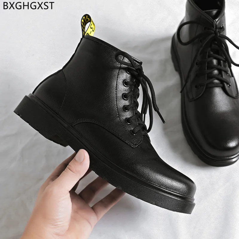 

Модные Ботинки Martin для мужчин, мужская роскошная дизайнерская повседневная обувь, Черные ботильоны, Мужская Уличная обувь, брендовые кожан...