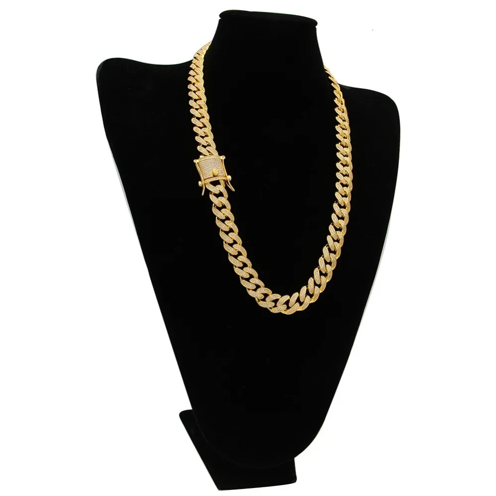 TBTK проложили полный сверкающий циркон золото цепочки и ожерелья Jewelry Costumen для человека Золотой тяжелый подвески, ожерелья цепи панк колье хип хоп