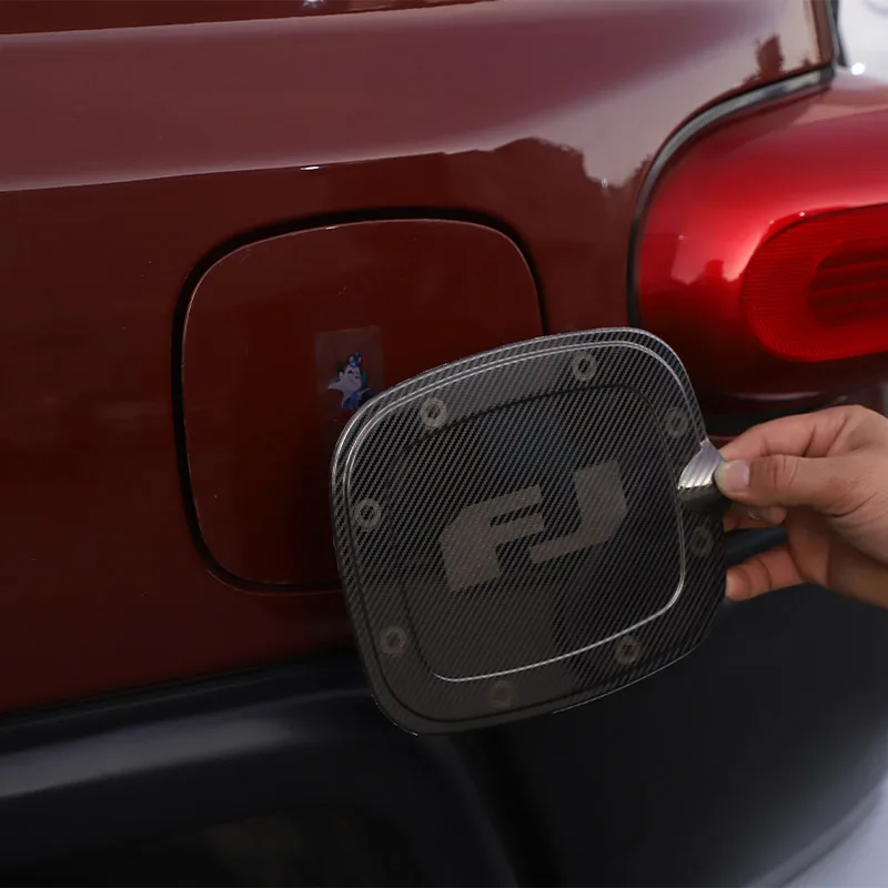 

For Toyota FJ Cruiser 2007-21 Stainless Steel Carbon Fiber Car Fuel Tank Cap Decorative Cover Protection Sticker Car Accessories