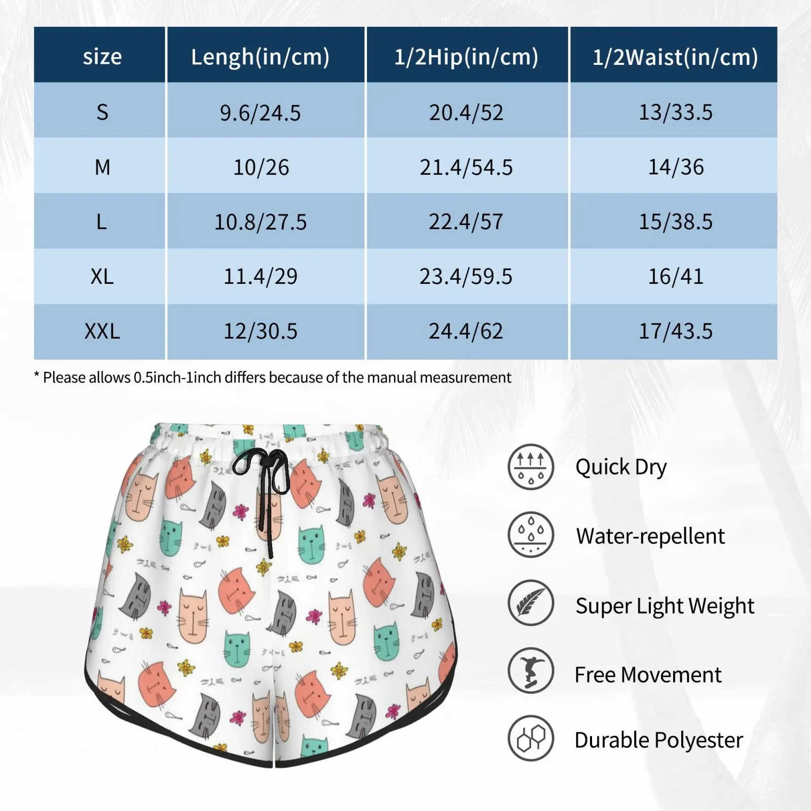 

Suspicious Color Cats Swim Shorts Women Beach Shorts Cat Color Cat Children Funny Fun Cat Lovers Cat Lover Ink