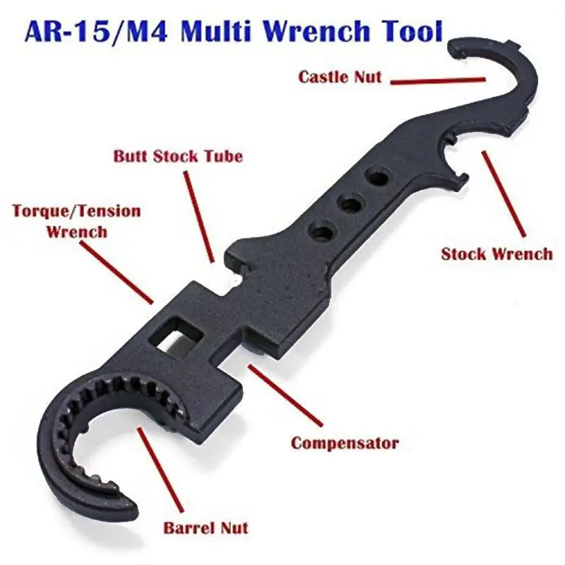 

Full Steel Metal AR15 / M4 Tool Wrench Wrench Y36 - A Field Multi-purpose Wrench Steel AR Outdoor Hunting Gun Acessories