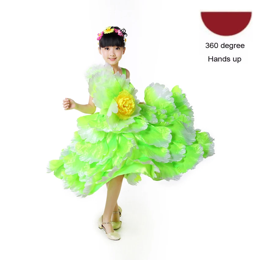 Color3 360 degree 6 цветов еврейской Gypsy Стиль, детская одежда для девочек платье для испанского фламенко с рюшами и цветами, Винтаж элегантная обувь на платформе, Свадебная вечеринка, одежда платье для танцев - Цвет: Color3 360 degree