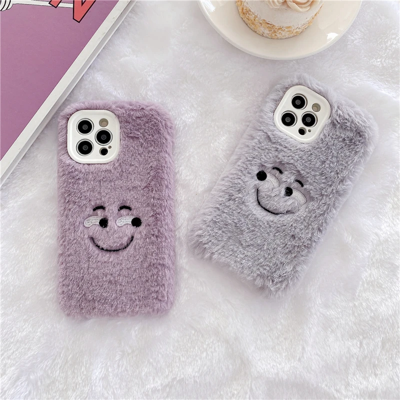 Cute Plush Happy Funny Silicone Case For iPhone 13 11 12 Pro MAX X XS XR 7 8 Plus SE 20 Camera Protection Winter Warm Hand Cover | Мобильные
