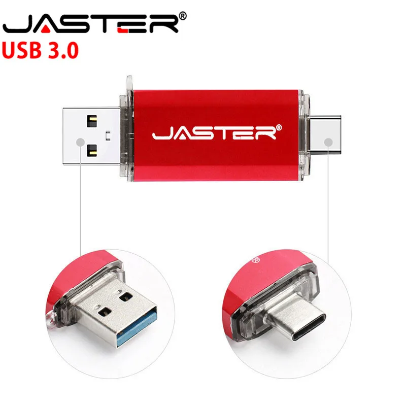 Флэш накопитель JASTER Type C OTG USB 3 0 объемом 64 ГБ 32 16 флэш для смартфона мини флешка 1