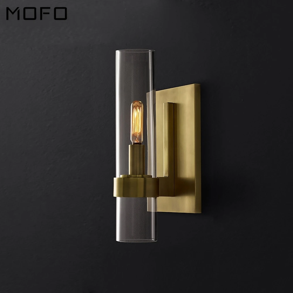 Скандинавское стекло железный светодиодный настенный светильник домашнее