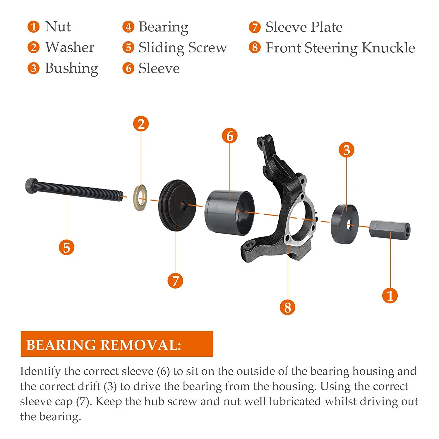 Автомобильные подшипники передних колес Установка удаление инструмент ремонт