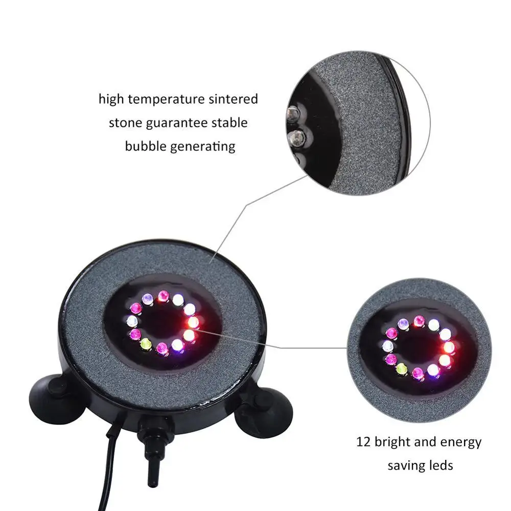 12LED подводный RGB cColorful градиент аквариумный воздушный пузырь светильник для