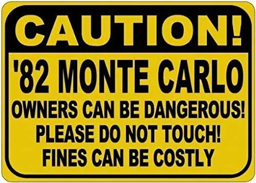 

Pub Plaque Art Garden Club Home 12X8 1982 Monte Carlo Can Be Dangerous,Suitable for Your Bar Cafe Restaurant Kitchen Swimming Po