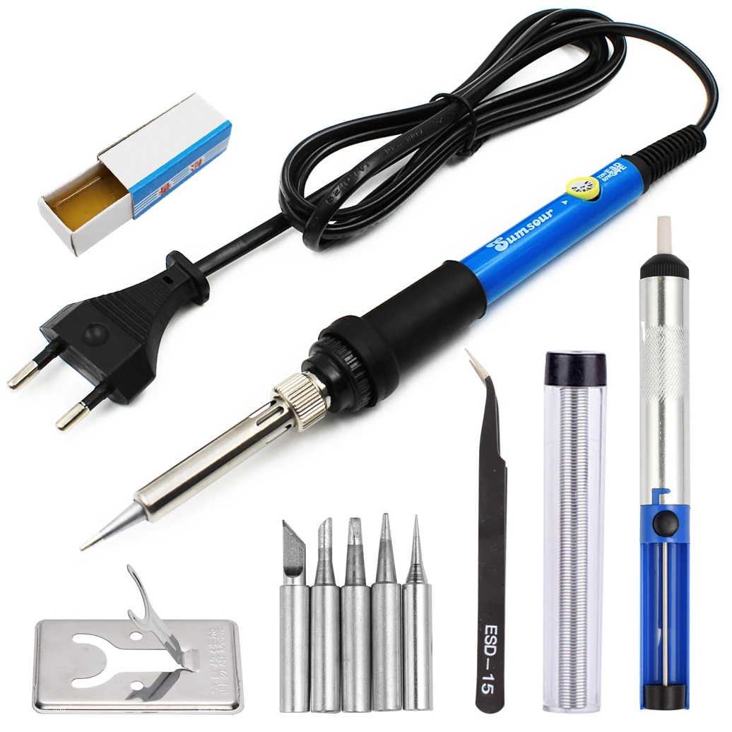 

Electric Soldering Iron 110V / 220V 60W Temperature Adjustable Mini Handle Heat Pencil Solder Station With Tips Stand Wire Tools