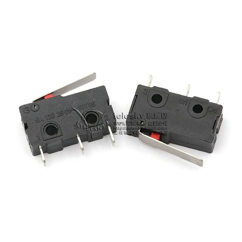 Контактный кнопочный выключатель микропереключатель прямой хвостовик с тремя