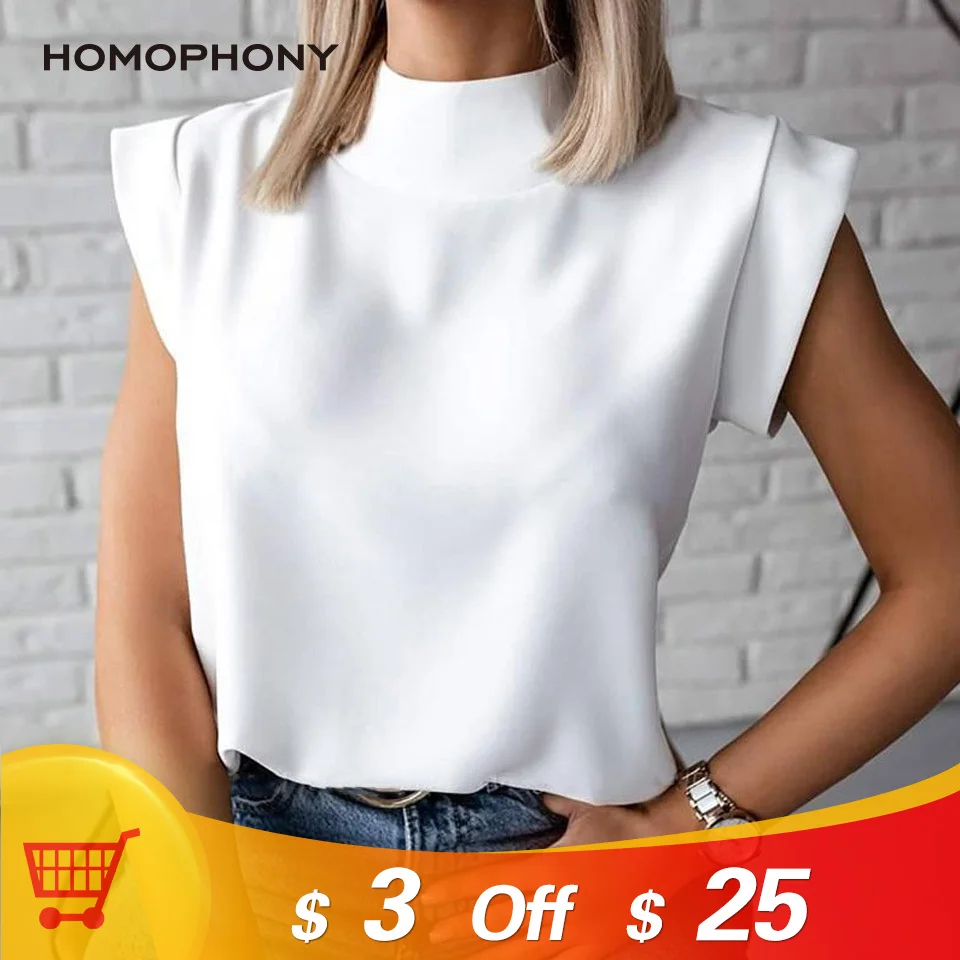 Женская футболка Homophony модные мини рукава элегантные топы с воротником mabandroid для