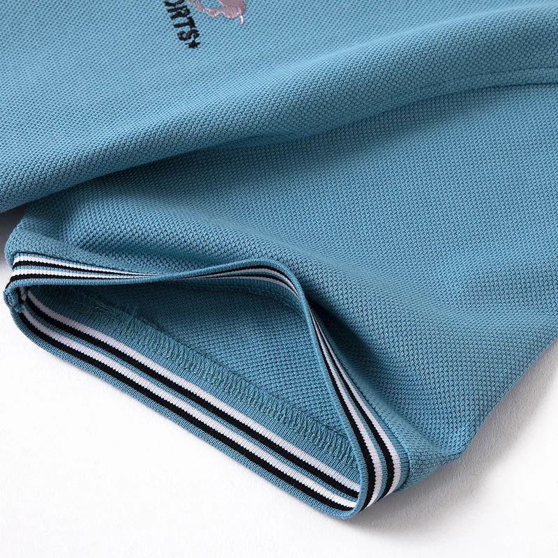 

Spring young and middle-aged men's business lapel 2021 solid color t-shirt short-sleeved loose polo lining cotton top