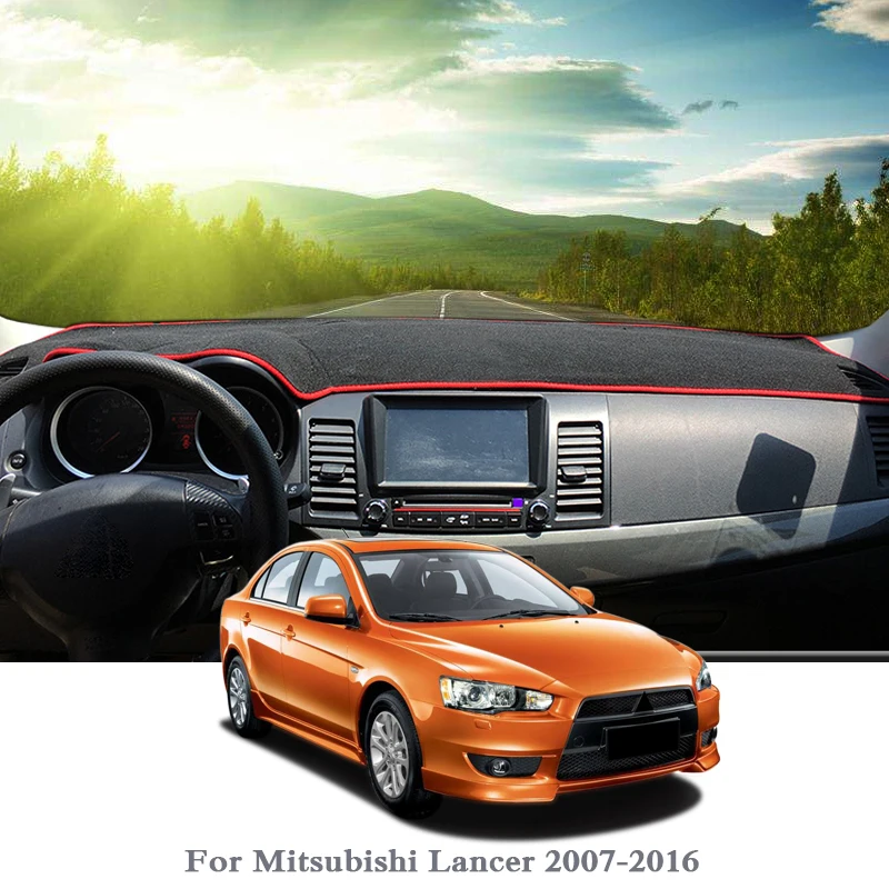 Защитный коврик для приборной панели стайлинга автомобиля затеняющая подушка розовый ковер Mitsubishi Lancer 2007 2016
