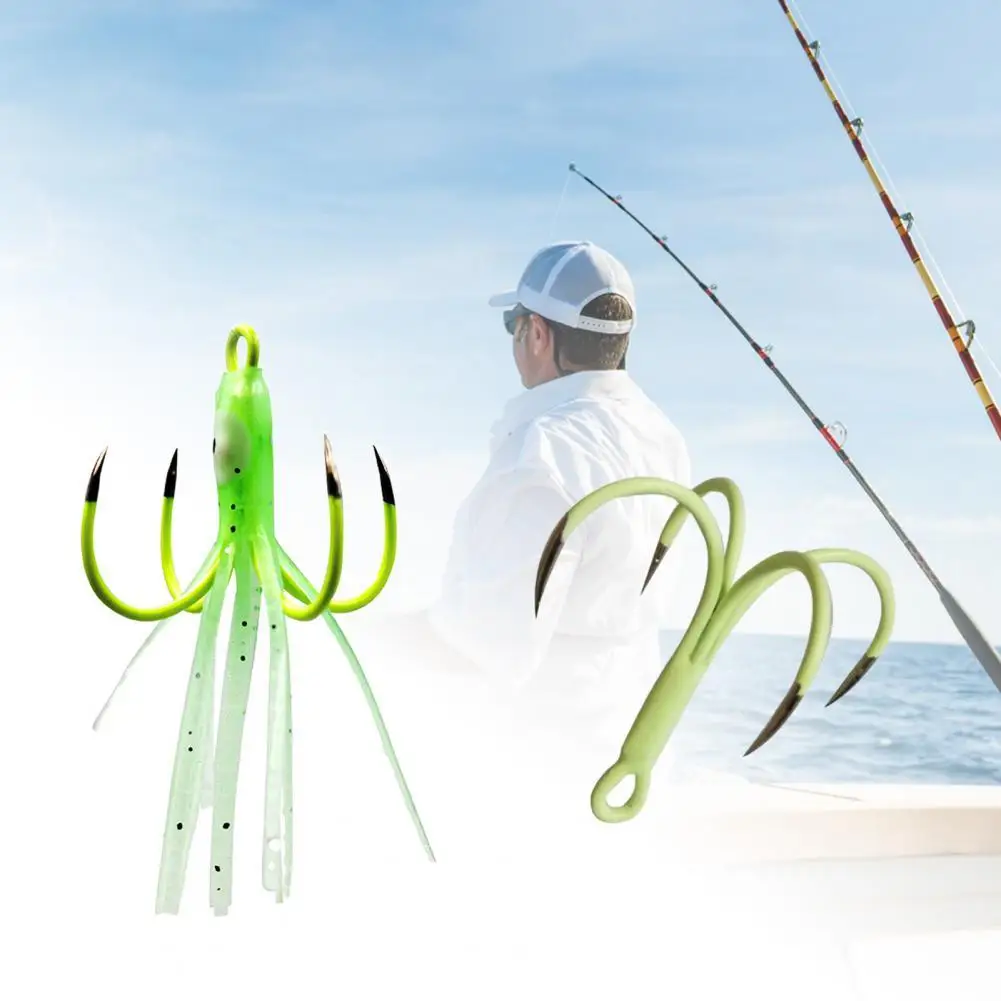 

2Pcs/Set Luminous 4 Hooks Sharp Octopus Shape Artificial Fishing Lures Fishing Accessories for Fishing Lover