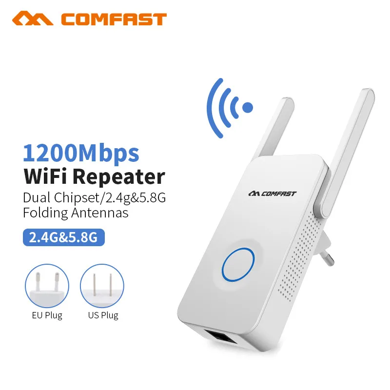 1200Mbps WiFi Extender Internet Signal Powerful Dual Band Wireless Repeater 2.4GHz 5GHz Wi-Fi Antenna |