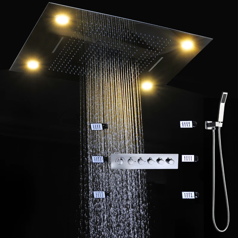 Роскошный встраиваемый потолочный светодиодный комплект для душа 600*800 мм 3