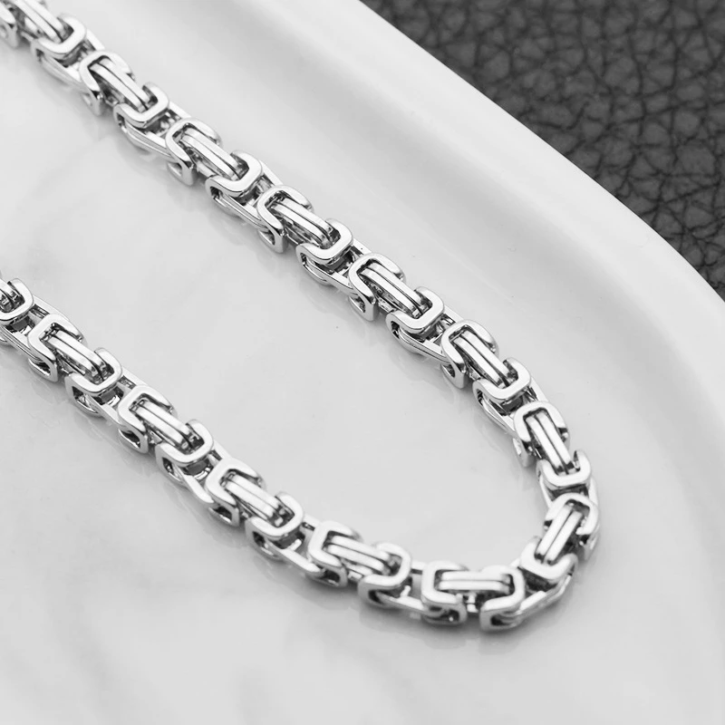 

Chunky 5mm Emperor Chain Necklaces Women Men HipHop Jewelry Gifts For The New Year Wholesale Stainless Steel Chokers Collares
