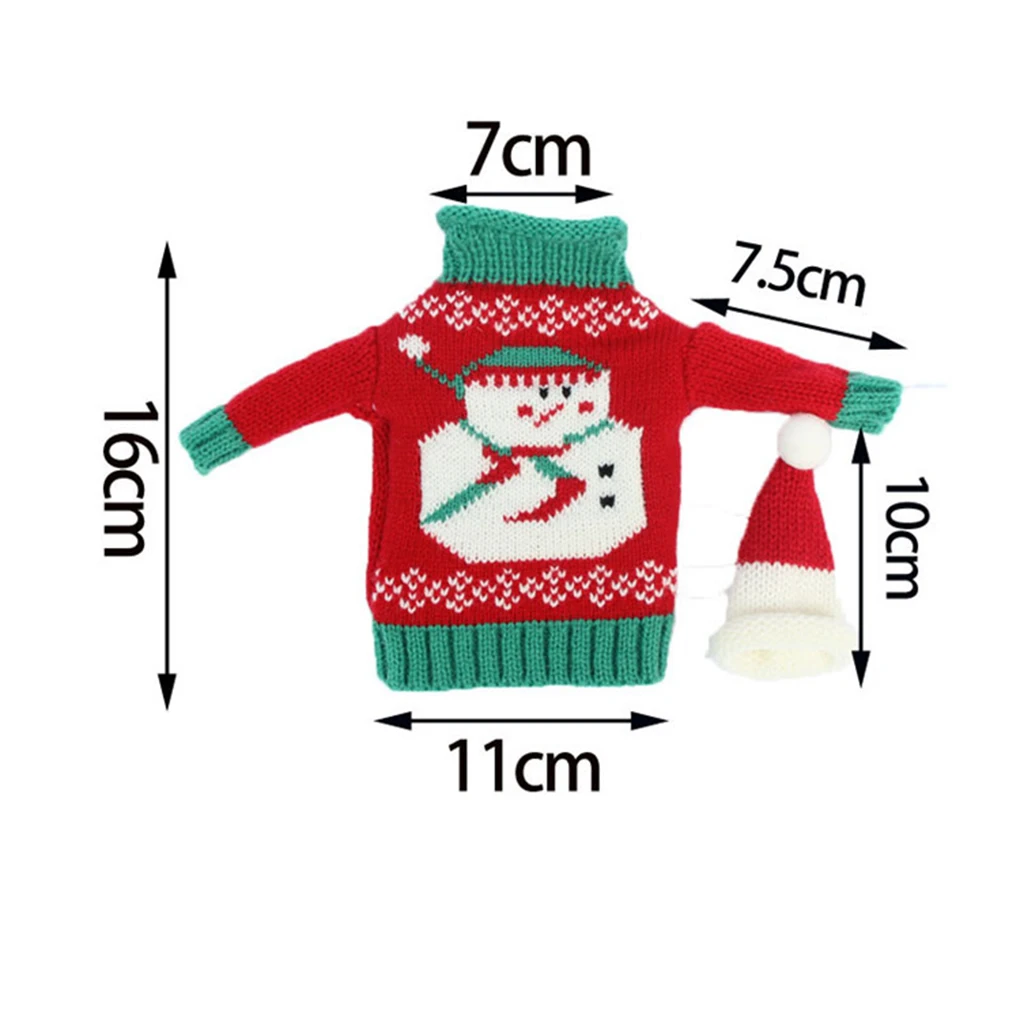 Christmas Deer Style Knitting Wool Red Wine Glass Champagne Bottle Covers Bag | Дом и сад