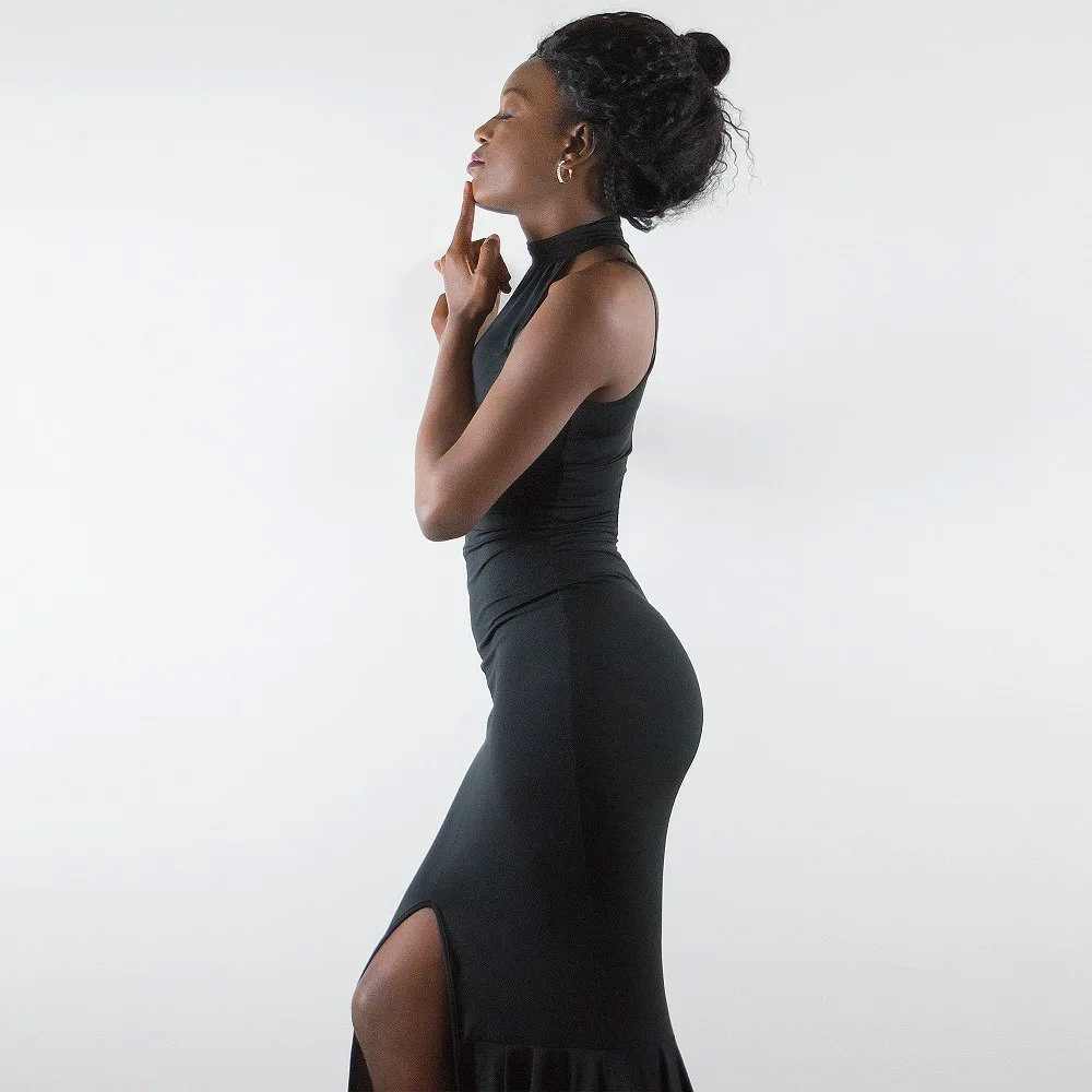 Платье Русалочки длинное платье с лямкой на шее женское вечернее сексуальное без