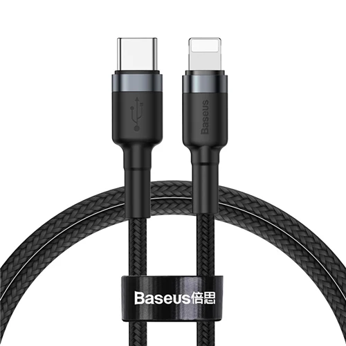 Серый Baseus 18 Вт Кабель для быстрой зарядки PD для iPhone usb type C для Lightning Apple зарядный кабель usb C для L для iPhone кабель для передачи данных - Цвет: Серый