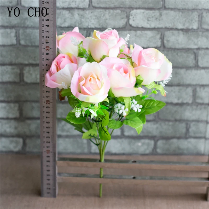 YO CHO DIY Свадебный букет невесты искусственные цветы с 7 головками декор для