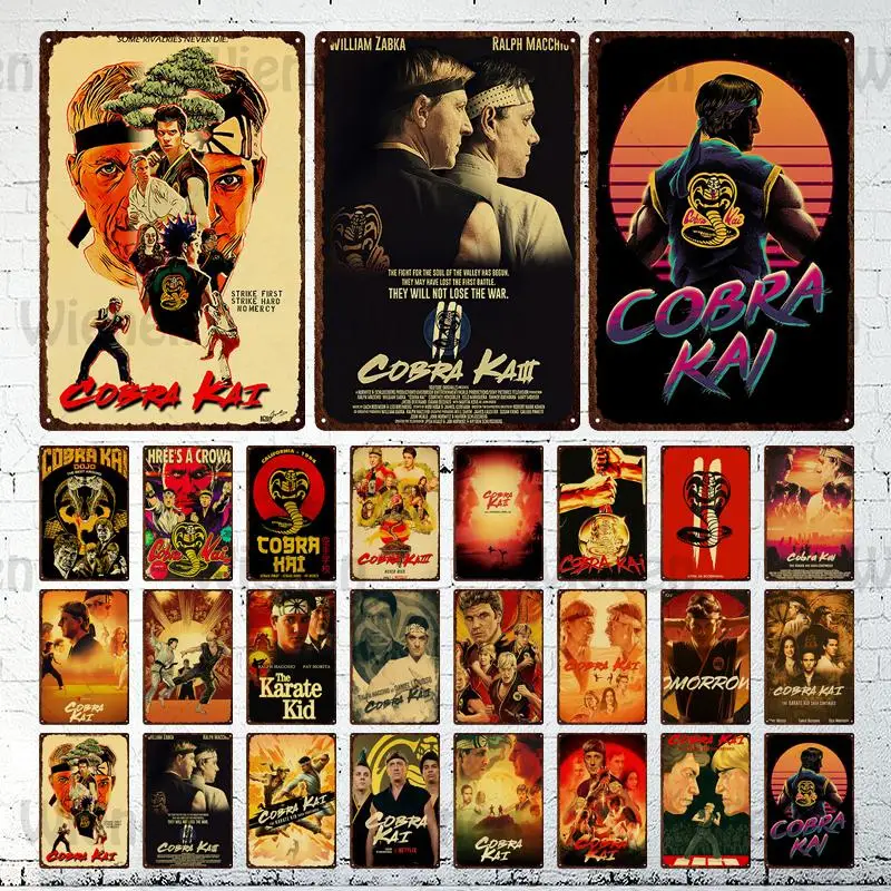 

Movie Metal Tin Sign Cobra Kai Classic Comedy Vintage Plaque Wall Art Decorative Metal Poster Home Decor Bar Pub Man Cave Decor