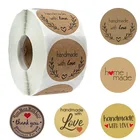 100-500 шт. Винтаж крафт Бумага Наклейки Скрап Бумага Подарочная канцелярская этикетка наклейки ручной работы с любовью спасибо за наклейки