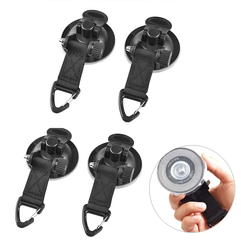 

4x Suction Cup Anchor Securing Hook Tie Down,Camping Tarp as Car Roof Side Awning Camping Tarp Tents Securing Hook Universal
