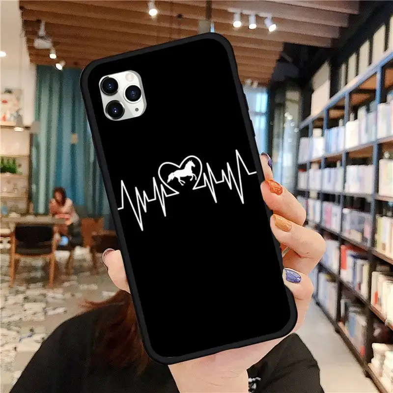 

Horse Pony Horse Heartbeat Phone Case for iPhone 11 12 pro MINI XS MAX 8 7 6 6S Plus X 5S SE 2020 XR