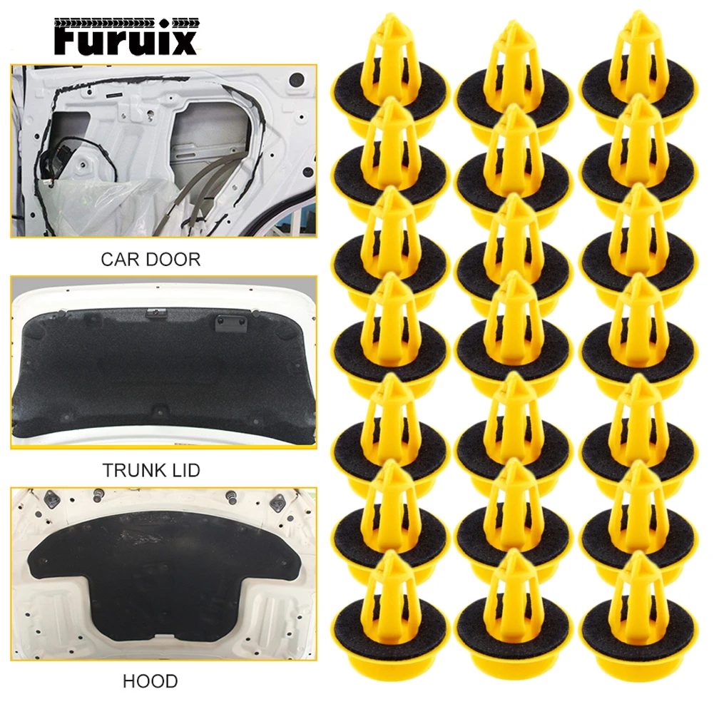 

50Pcs Front Console Trim, Car Dashboard Retainer Auto yellow Plastic Clip Replacement for Ford Mazda Audi Toyota