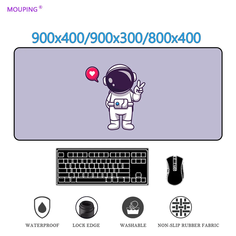 

Large Mouse Pad Cute Purple Gaming Setup Gamer Accessories White Space Mousepad Black Deskmat Carpet Non-slip Mat DropShipping
