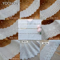 luxury white cotton embroidery flower lace collar fabric sewing applique diy ribbon trim guipure craft cloth dress wedding decor